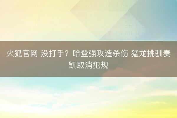 火狐官网 没打手？哈登强攻造杀伤 猛龙挑驯奏凯取消犯规