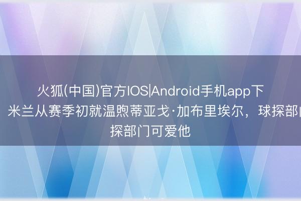 火狐(中国)官方IOS|Android手机app下载 隆戈：米兰从赛季初就温煦蒂亚戈·加布里埃尔，球探部门可爱他
