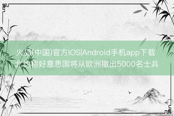火狐(中国)官方IOS|Android手机app下载 北约称好意思国将从欧洲撤出5000名士兵