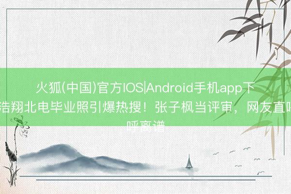 火狐(中国)官方IOS|Android手机app下载 严浩翔北电毕业照引爆热搜！张子枫当评审，网友直呼离谱