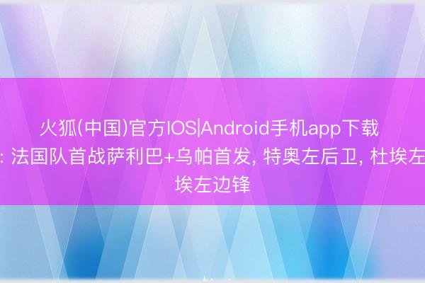 火狐(中国)官方IOS|Android手机app下载 队报: 法国队首战萨利巴+乌帕首发， 特奥左后卫， 杜埃左边锋